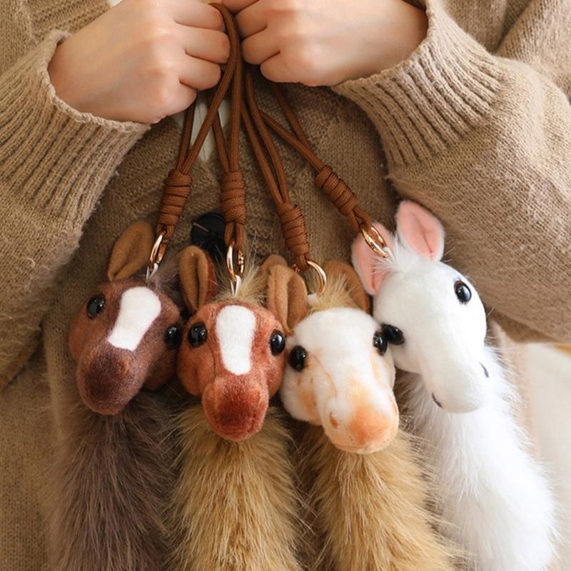 Plush Horse Toy Pendant Decoration for Office Desk and Living Room Animal Ornament Gift for Friend Family