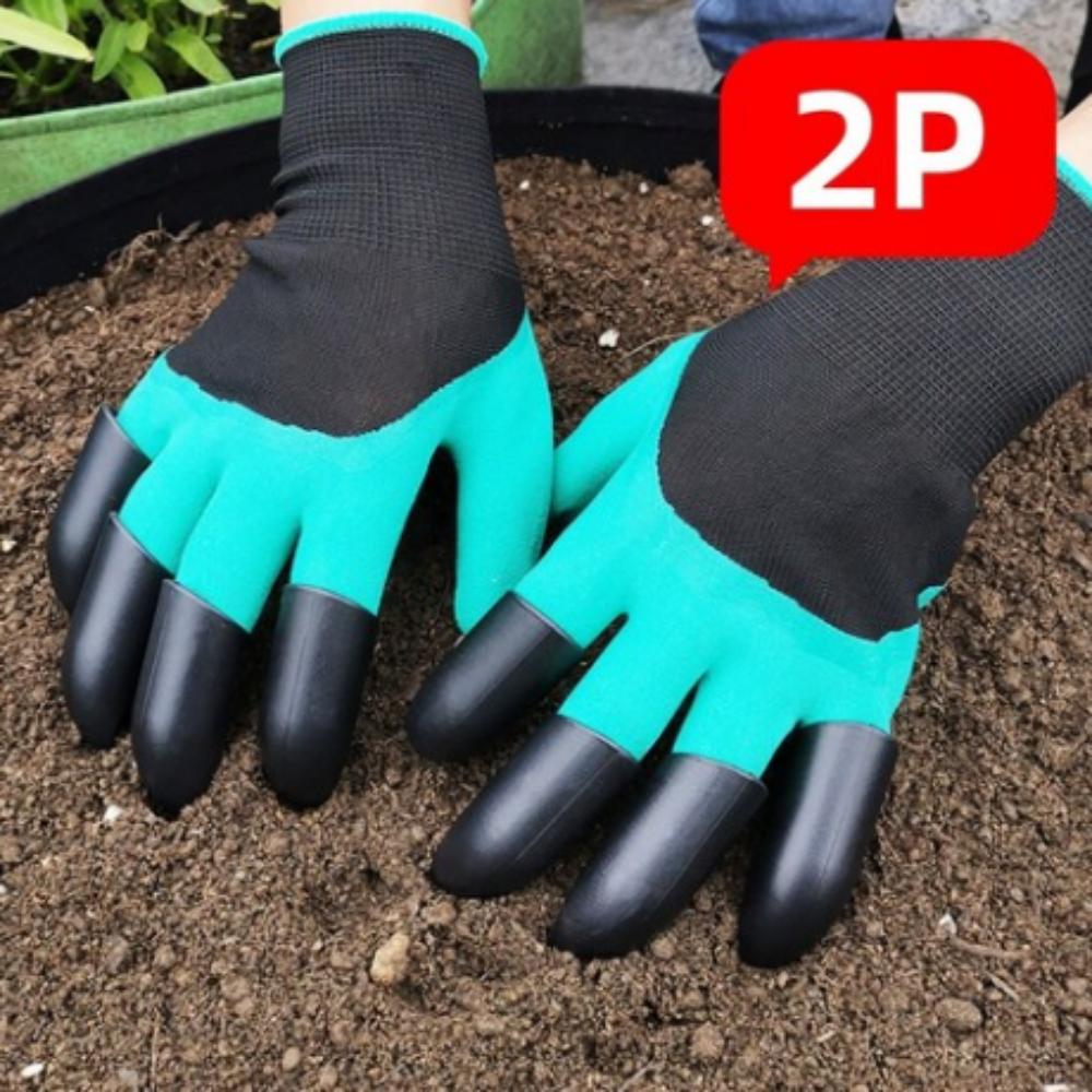 2P Gardening Gloves, Finger Claw Nail, Horticultural Work, Waterproof Vegetable Garden Gloves