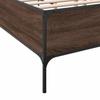 Brown Bed Frame with Oak Effect 120 X 190 Cm Wood Based Material & Metal