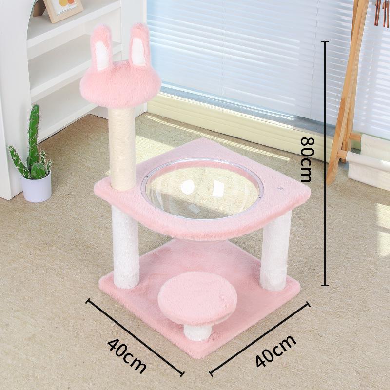 Space-Saving Multi-Function Cat Tree: Bed, Climbing Frame & Sisal Toy Platform