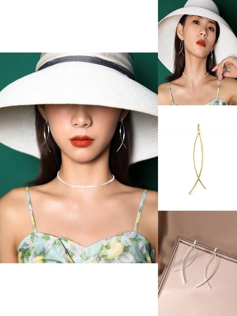 Minimalist Geometric Tassel Earrings Elegant And Unique Cross Fish Tail Design Trendy