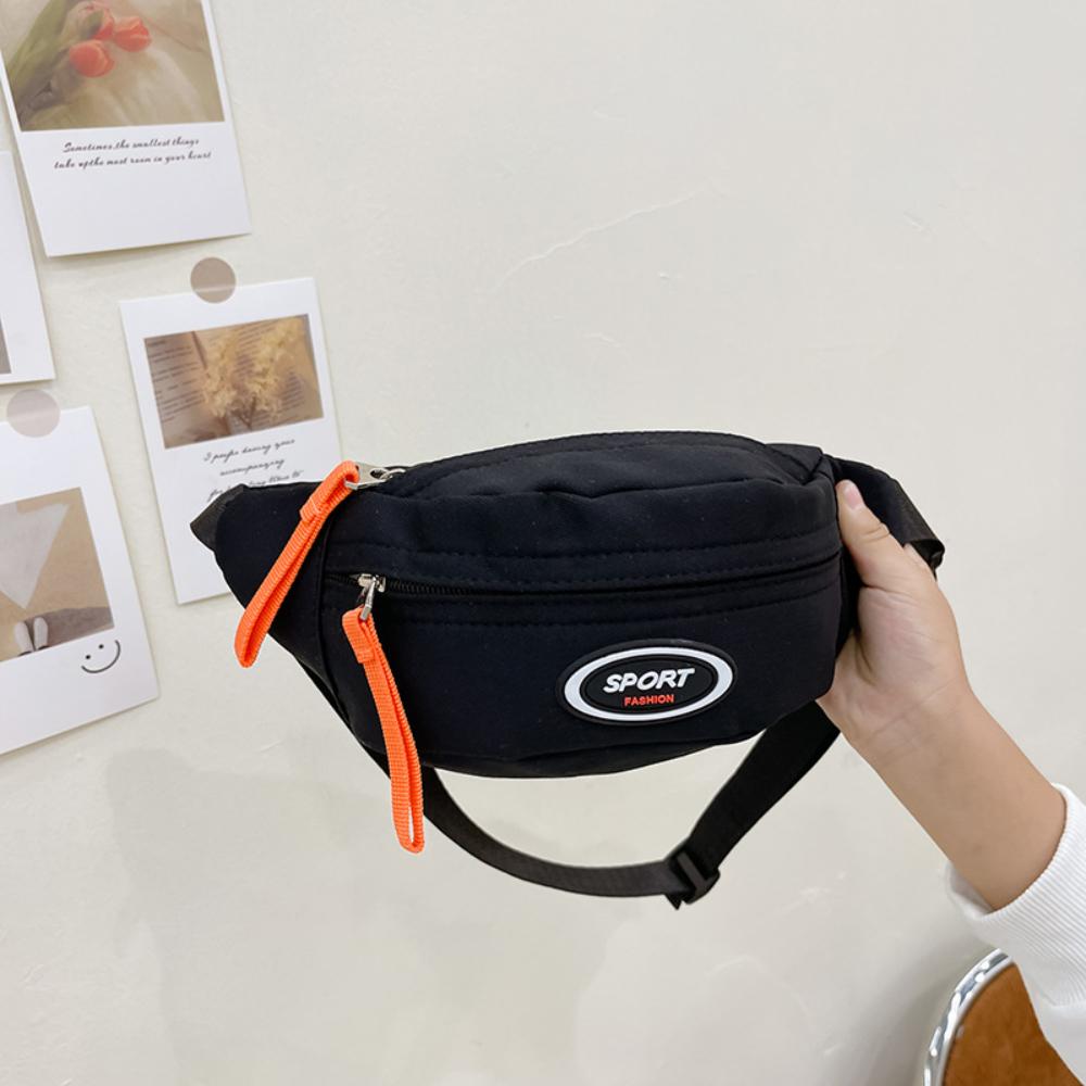 Children s chest bag, boys  cool and fashionable crossbody bag, simple and individual, Korean style Harajuku style popular trave чёрный