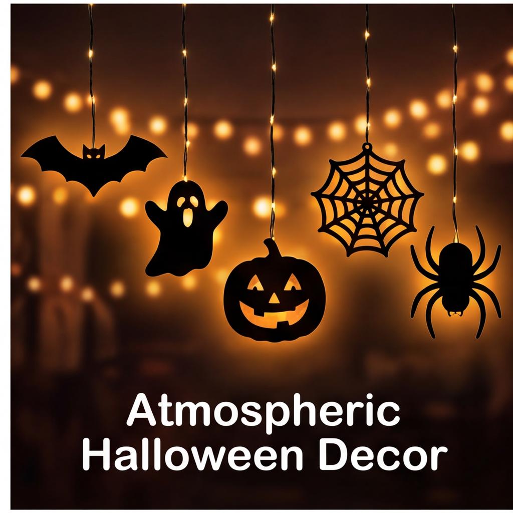 Halloween Hanging Ornaments with Pumpkin Lantern Light Strings for Door Festive Event Scene Atmosphere Decorations Props