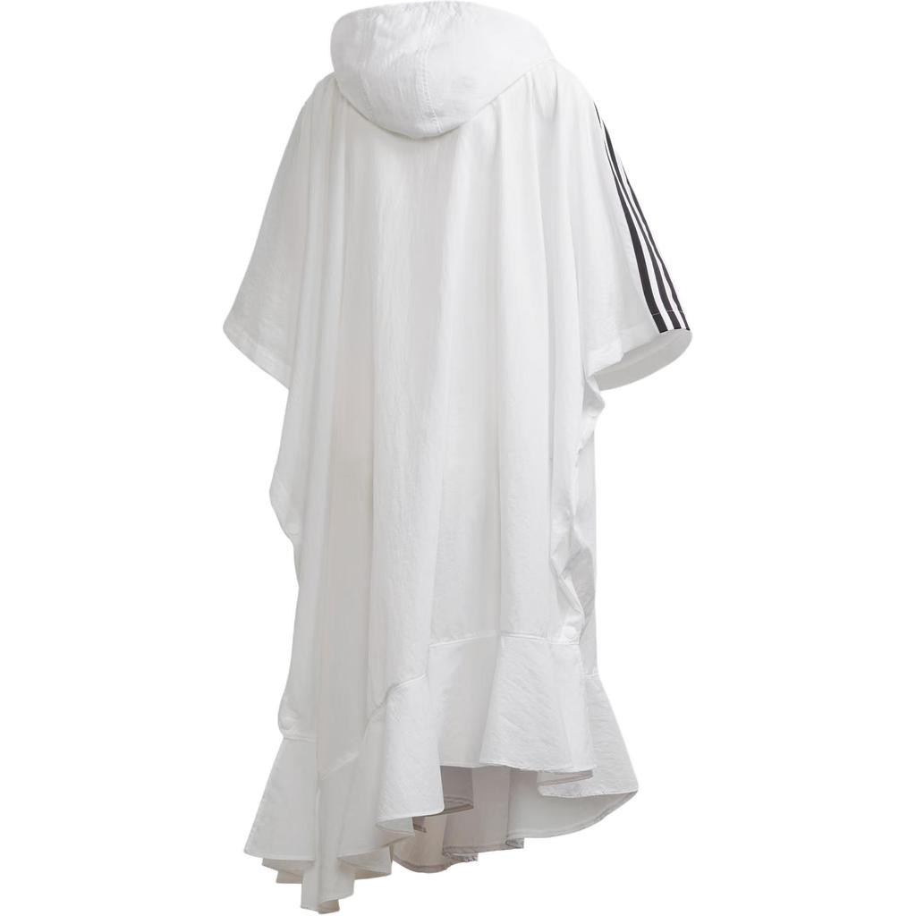 Adidas Originale J Koo Kapuzen-Streifen-Lange Cape Damen Oberbekleidung Weiß FT9871