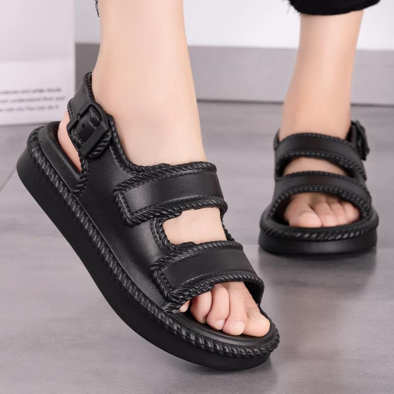 New Large Size Fashionable Comfortable Hundred with Arch Support Non-slip Cushioning Not Tired Feet Design Ladies Flash Casual Sandals
