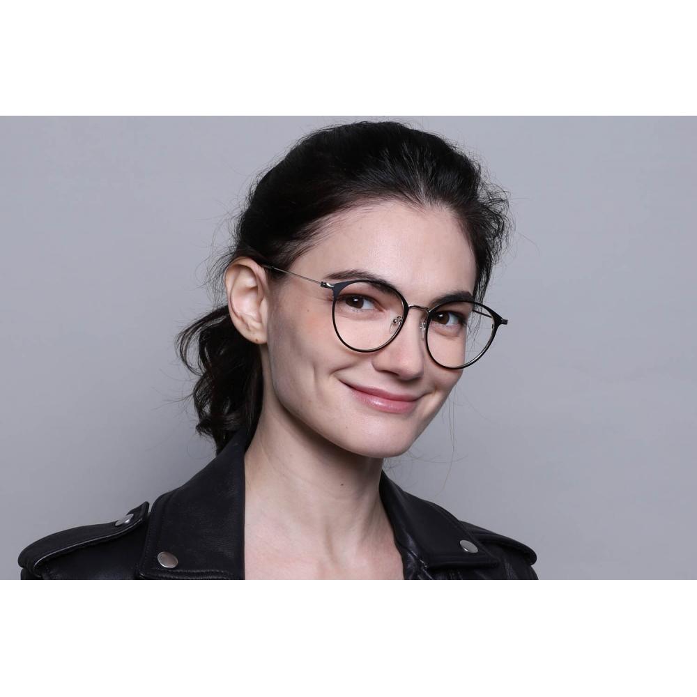 Full Rim Oval Black Silver Smartbuy Collection Tonton 923e Fashion Unisex Eyeglasses