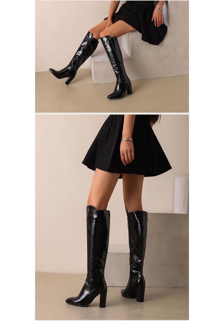 2025 Winter High Leg Knight Boots, Size 34-48, Chunky Heel, Women's Fashion Footwear.
