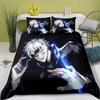 Sábana de Cama con Estampado 3D de Chico de Anime Sukuna Satoru Twin King Queen Full Juego de 2 Piezas Funda de Edredón con Funda de Almohada a Juego 75*50cm Juegos de 2 Piezas