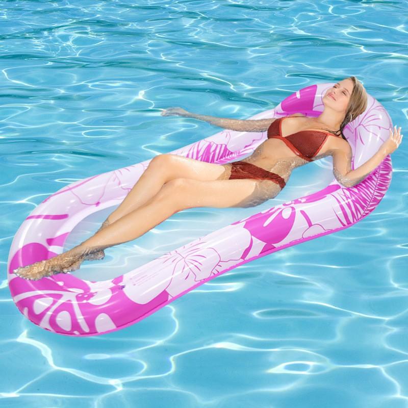 New Inflatable Floating Row Outdoor Foldable Backrest Clip Net Floating Bed Water Inflatable Supplies Deck Chair Floating Bed