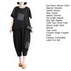 Women T-Shirt Pants Suit O Neck Elastic Waist Short Sleeves Loose Letter Print Summer Ladies Tee Sweatshirt Top Cropped Harem Trousers Kit Daily Wear