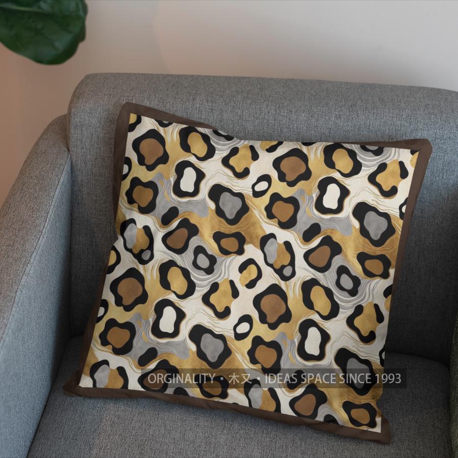 2D Stylish Leopard-Patterned Decorative Pillow Cover Pattern Cushion Cover Suitable For Sofa Bedroom Car Pillow Cover