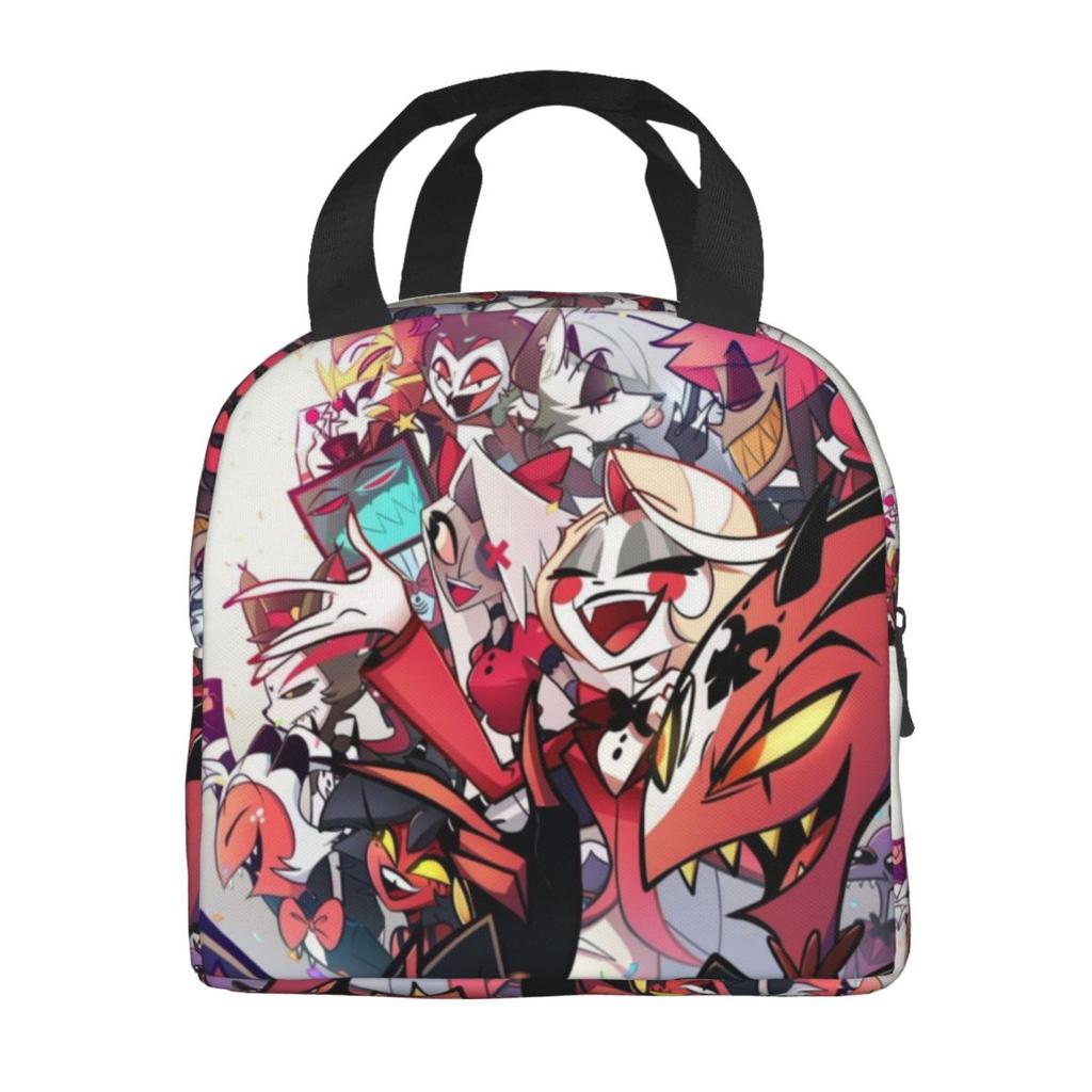 Isolierte Lunchtaschen Hazbins Hotels Merch Lunchbox für Essen Lässige Kühlbox Thermische Bento-Box für die Schule