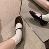 2024 2024 Cute Lolita Shoes Japanese Girl Platform Black Flat Heels 2024 Square Toe Mary Jane Women Leather Student Cosplay Shoes