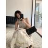 JK&JS New Chinese Style Modified Cheongsam A-line Printed Dress