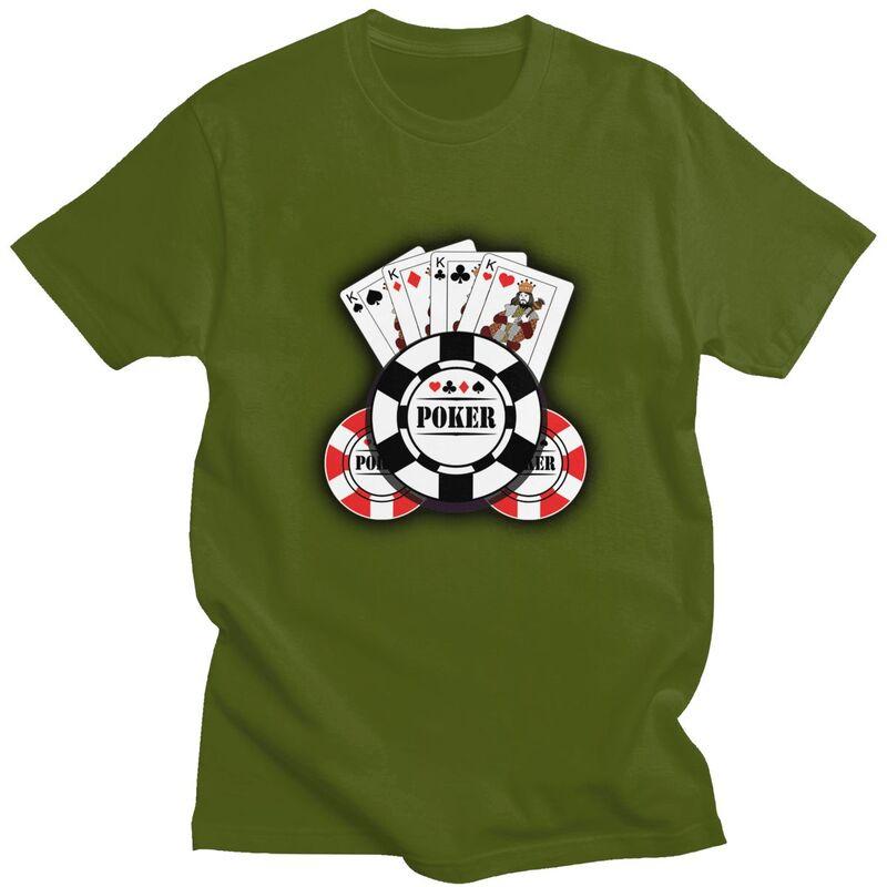 Custom Poker King T Shirts for Men Pure Cotton Tees Tshirts Short Sleeve Fashion Tshirt Clothing