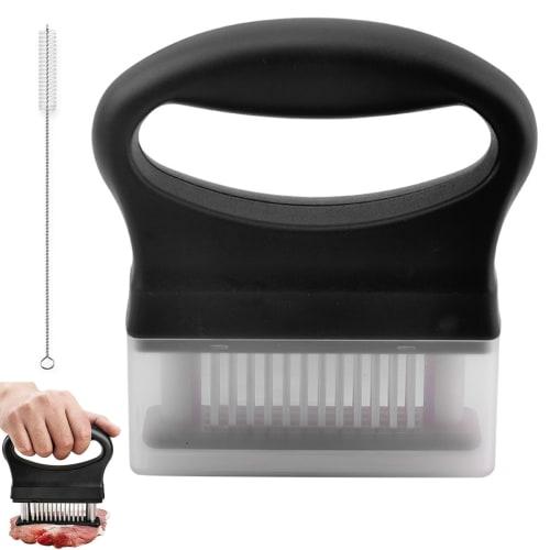 TokTech Meat Tenderizer, Meat Tenderizer with 48 Blades, Tenderizes Meat, Disassembles for Cleaning, Slices Meat, and Is Handheld, Includes Stainless