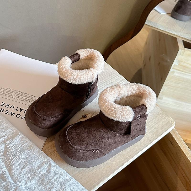 Girls Snow Boots Winter New Children's Cotton Shoes Piled Thickened Large Cotton Boots Boys Non-slip Snow Shoes