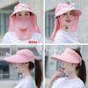 Summer Women USB Charging Fan Visor Hat with Face Neck Cover Wrap for Outdoor Camping Traveling