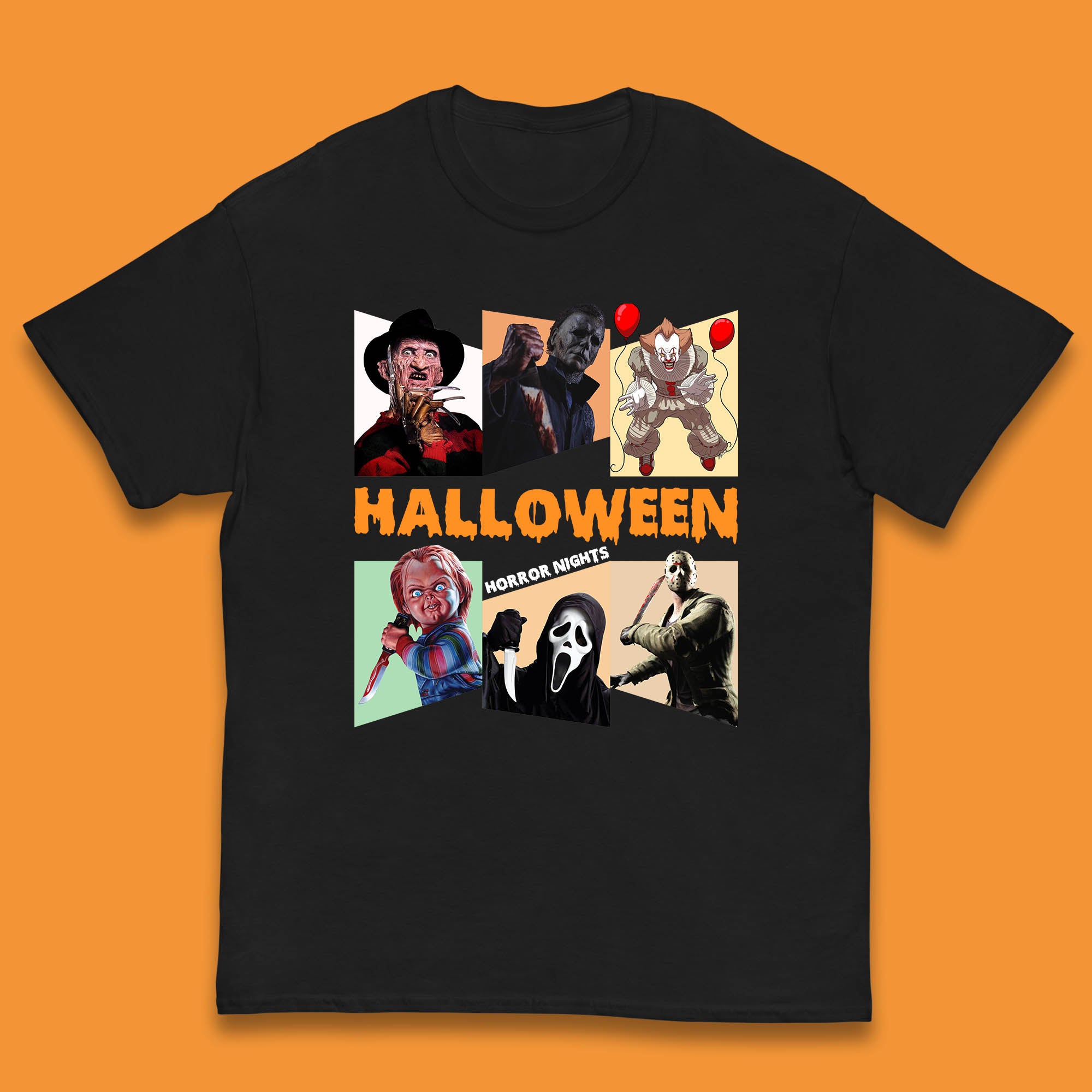 Halloween Horror Nights Horror Movie Characters Halloween Villians Serial Killers Kids T Shirt 100
