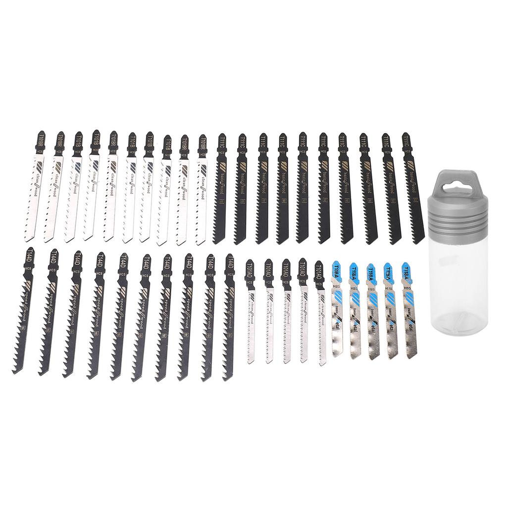 40Pcs Jigsaw Blade 6 Types High Speed Steel Reciprocating Sabre Saw Cutting Tool for Wood
