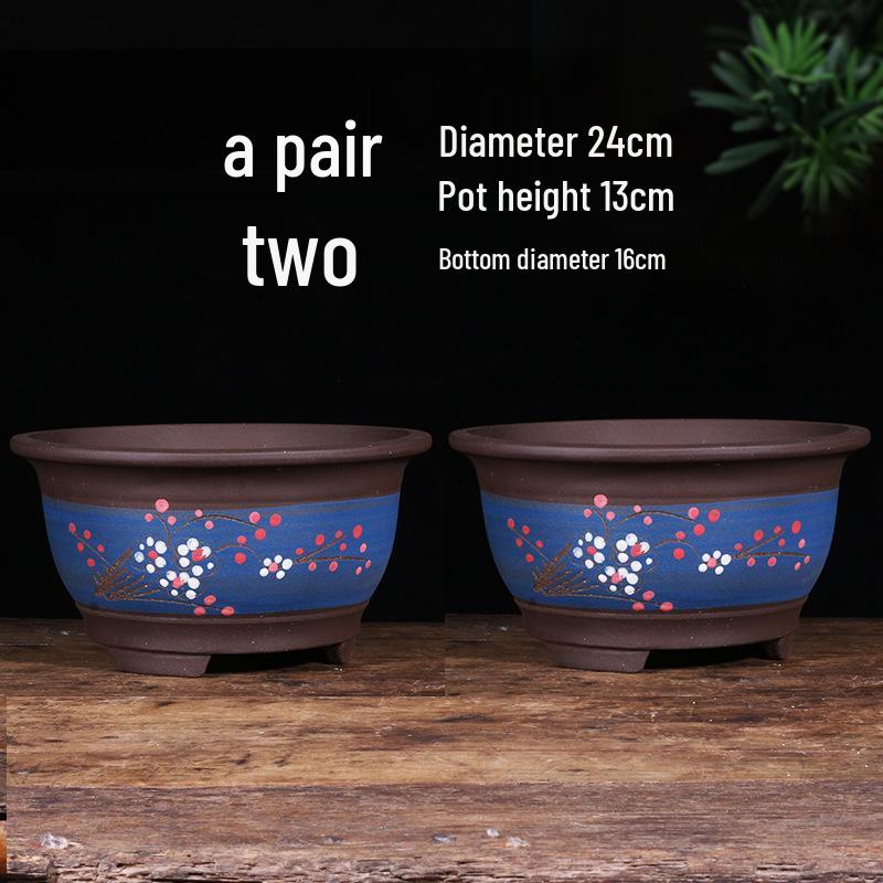 Extra Large Purple Clay Tall Flower Pot 2025 - Cylindrical Ceramic Design