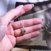 S925 Silver Sunflower Pendant Necklace with Natural Crystal, Micro Pave CZ Choker for Women