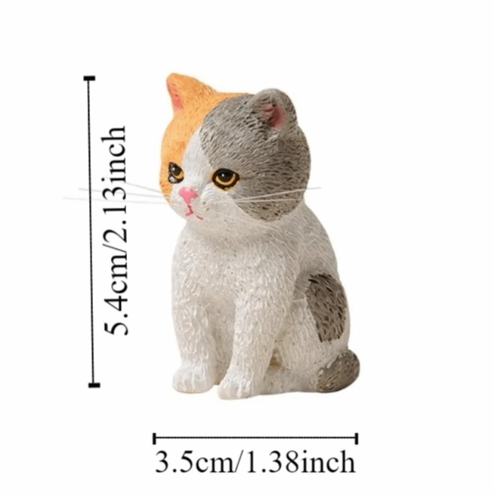 Cartoon Style Cat Statues Figurines Tiger Spot Cat Decoration  Dollhouse Model