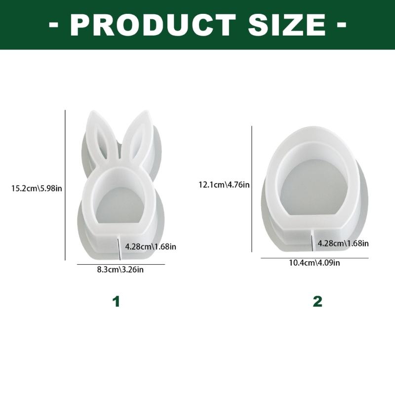 1 PC Silicone Easter Rabbit Mold, DIY Gypsum Concrete Hollow Rabbit Silicone Resin Mold for Casting