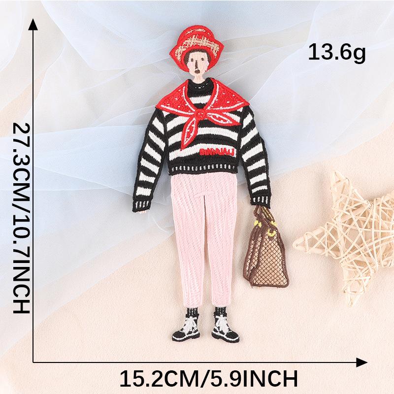 Duoku Computer Embroidery Cloth Label Cartoon Character Clothing Accessories Large Patch Water-Soluble Embroidery Cloth Sticker