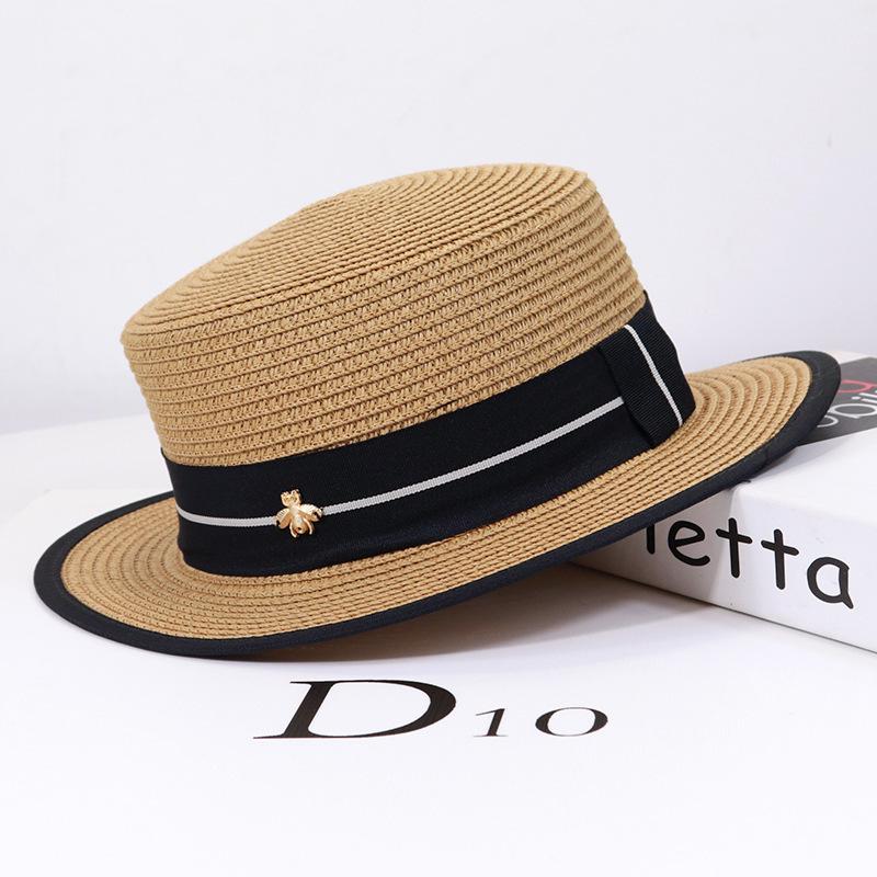 

JYL TS DIY Summer Straw Hat Beach Sun Protection Woven Straw Khaki(Priorityforcollection)_adjustable бледный каштана