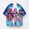 Leisure and Fashion Kpop Demon Hunters Children's 3D Cartoon Short Sleeved Summer Boys and Girls T-shirt Anime Clothing