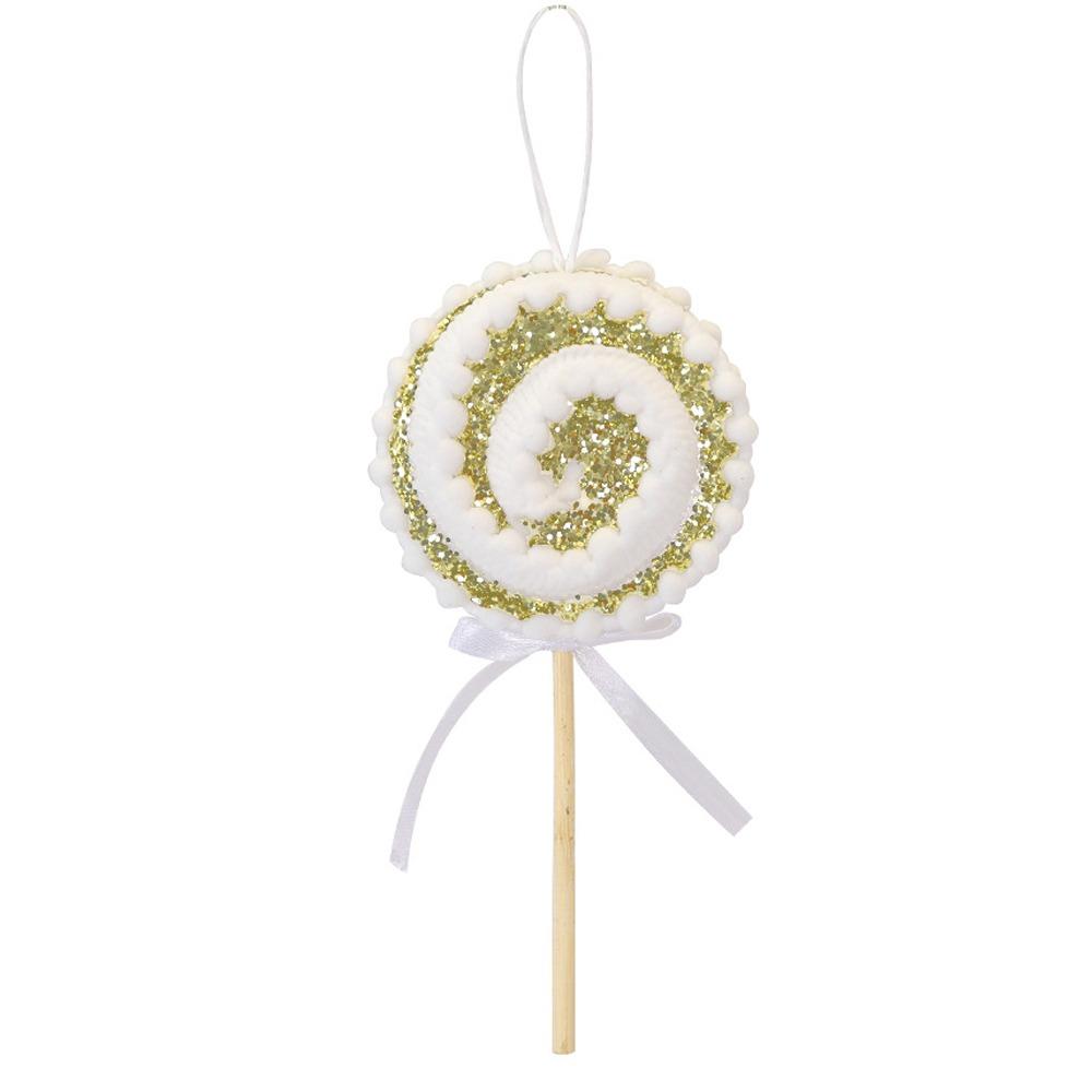Large Sequins Lollipop Ornament Cartoon Xmas Candy Hanging Decor  Winter Home Decor