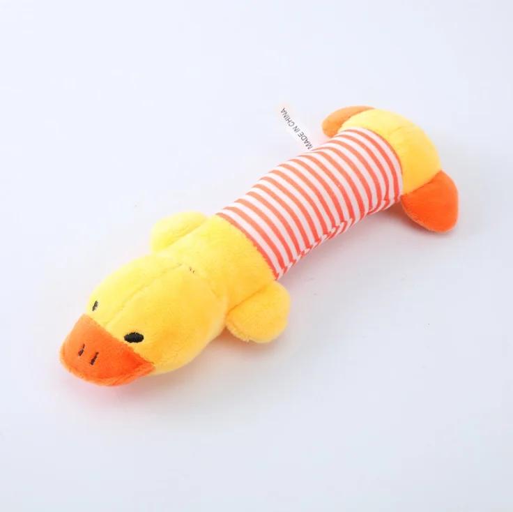Cute Pet Dog Cat Plush Squeak Sound Dog Toys Funny Fleece Durability Chew Molar Toy Fit for All Pets Elephant Duck Pig