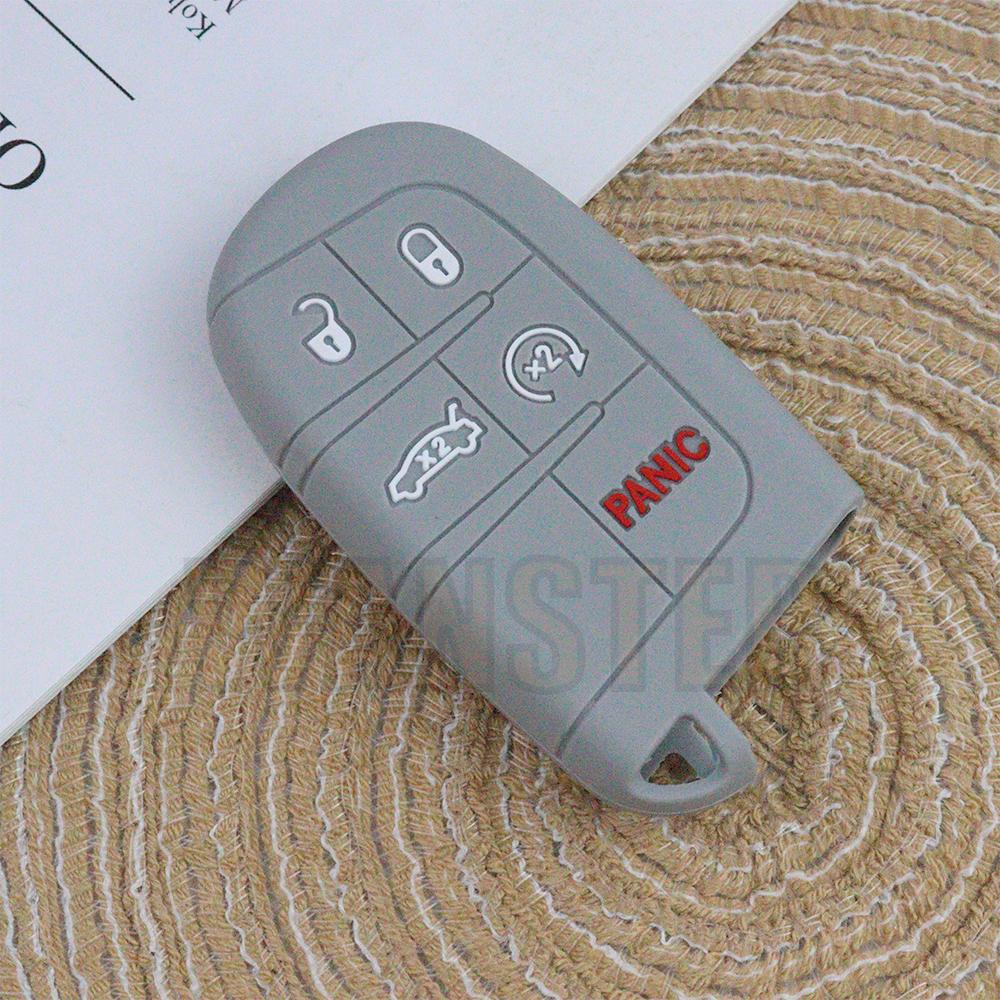 Silicone Car Key Case Cover For Jeep Renegade Compass Grand Cherokee For Chrysler Wrangler For Dodge Challenger Journey Charger