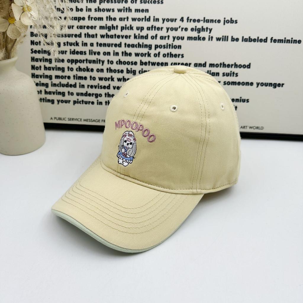 New color matching baseball cap cute puppy embroidered cap trendy brand versatile face little female visor