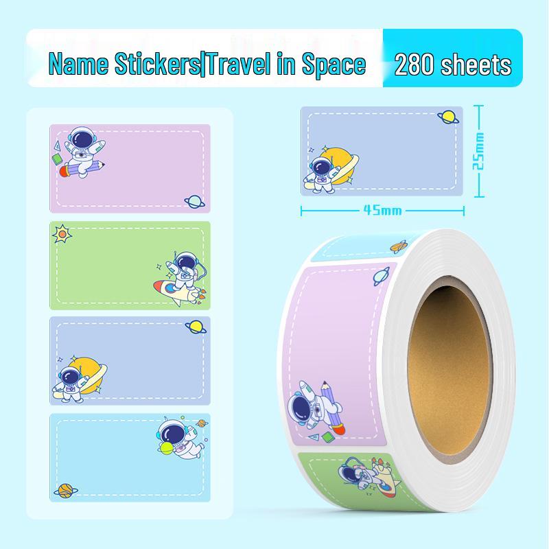 Cartoon Name Stickers for Kids: Self-Adhesive Labels for Books & School Supplies