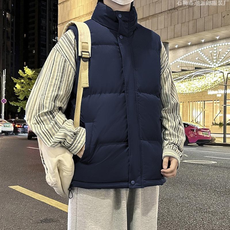 Group buying large size vest men's winter loose casual padded jacket trendy couple thickened warm vest jacket