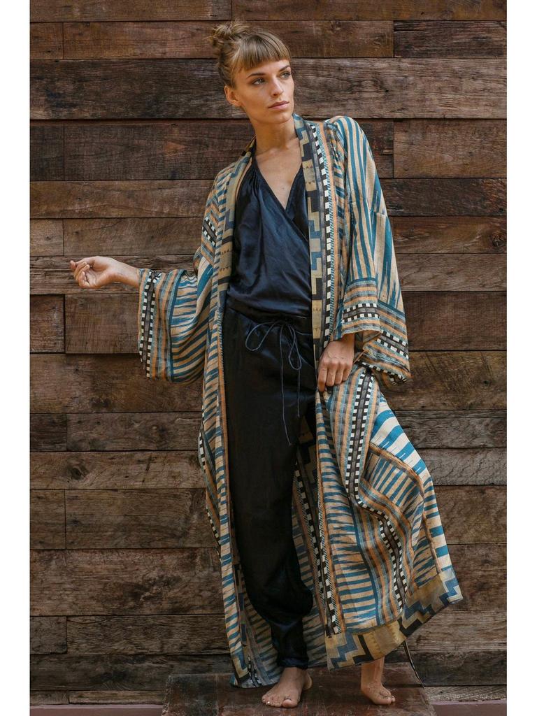 Zielony Geometryczny Kardigan: Luźna kurtka plażowa chroniąca przed słońcem dla kobiet