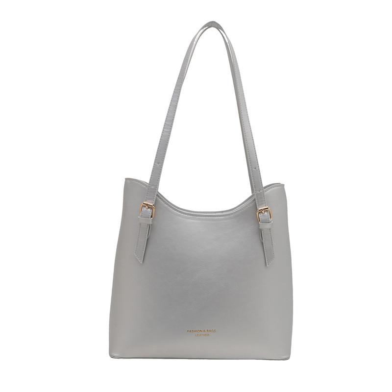 Simple Color Solid Gold Letter Printed Women Casual Tote Bag For Use Daily