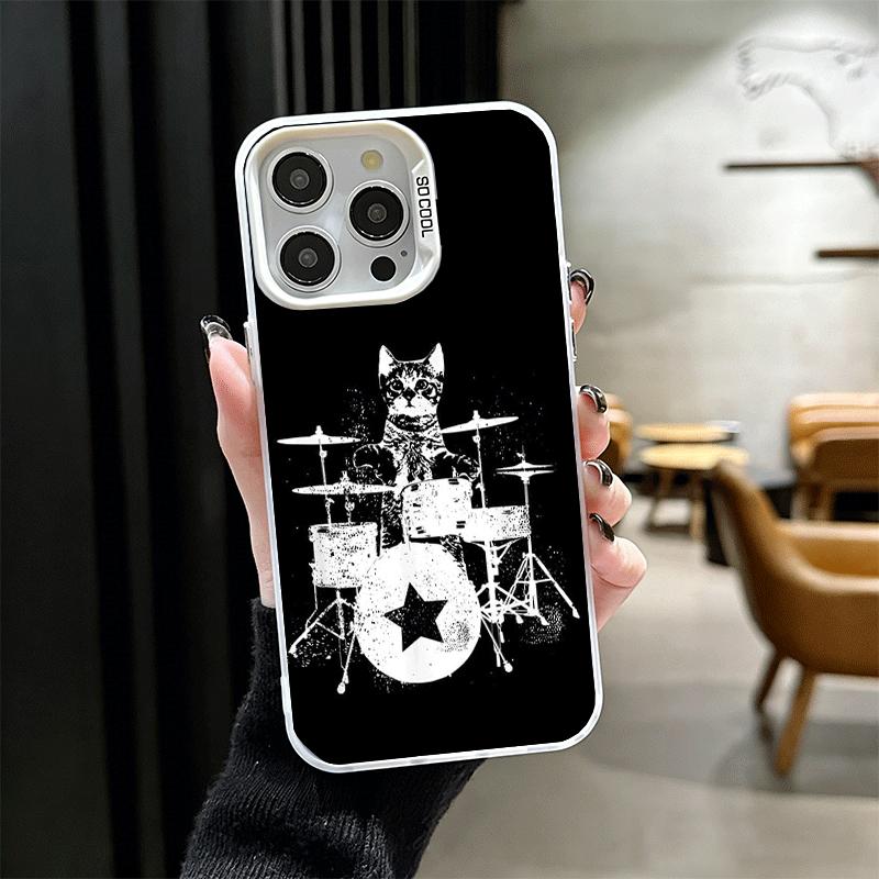 

Drum Set Rock Music Soft Phone Case for iPhone 15 16 17 Pro Max 17Air 16E 14 Plus 13 12 Mini Shockproof Cover Back Shell iPhone 14 Plus