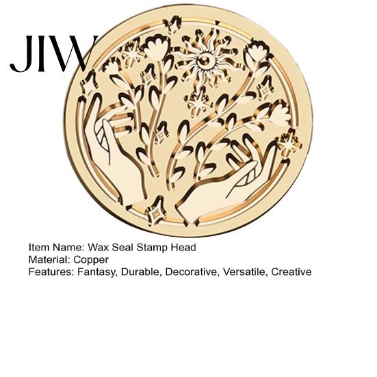 Creative Gift Packaging Vintage European Magic Themed Wax Seal Stamp Head, Solid Brass Exquisite Handmade Letter Sealing Engraved Head for Journal
