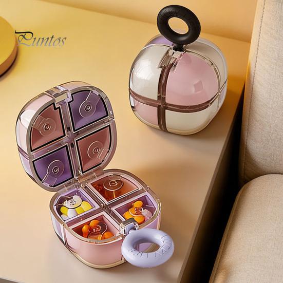 Sealed Buckle Pill Box Portable Box, with 8 Compartments Travel Organizer, Moisture Proof Independent Design, Hanging Loop Large Capacity Tablet
