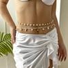 Boho Starfish Shell Pendant Waist Chain for Women New Trendy Pearl Seahorse Beaded Waist Link Bikini Belly Chain Body Jewelry