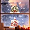 Snowflake Room Decoration Christmas Cabin Static Glass Stickers, PVC Snow House Windows Decals for Holiday Home Wall Stickers Decor, Reusable