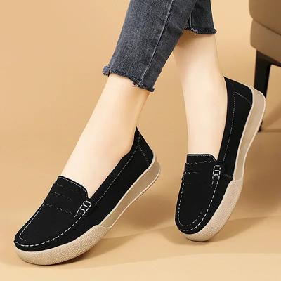 Women Flat Slip On Loafers Leather Flat Shoes Women Autumn New Fashion Casual Flats Female Soft Sole Moccasins Zapatos Mujeres