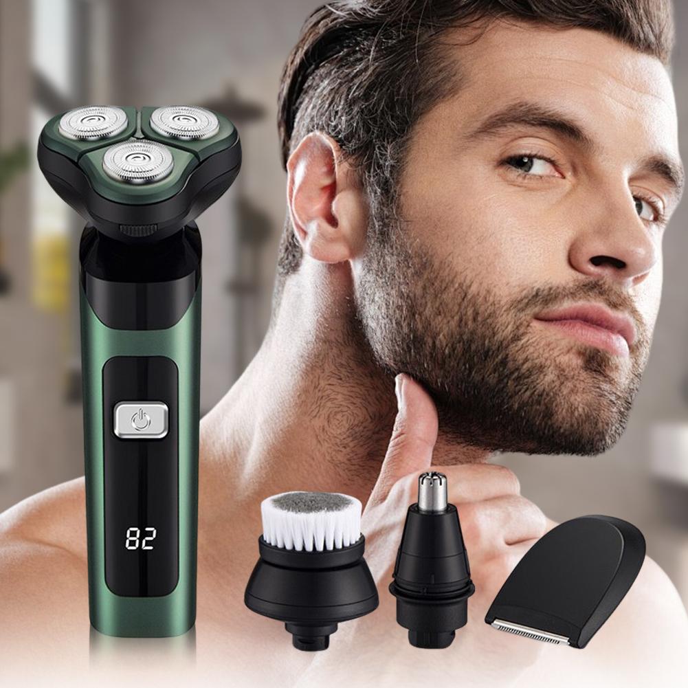 Men Electric Shaver Beard Shaving Machine Rechargeable Cordless Shaver Waterproof Facial Hair Groomer for Boyfriend Fathers Gift