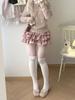 Bow Mini Skirt for Women Kawaii Cute Ruffle Cake Skirt Shorts Girls Harajuku Japanese Style Clothing