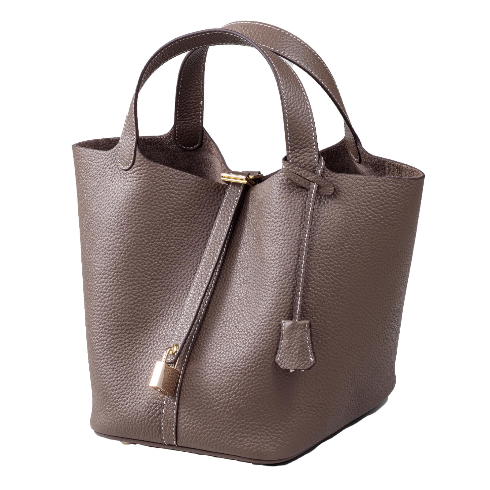 

Gold hardware version RENNES cube genuine ladies cube bucket bag [La Closet] bag, leather, handbag, bag, cowhide, cube-shaped RENNES-M2 (Taupe)