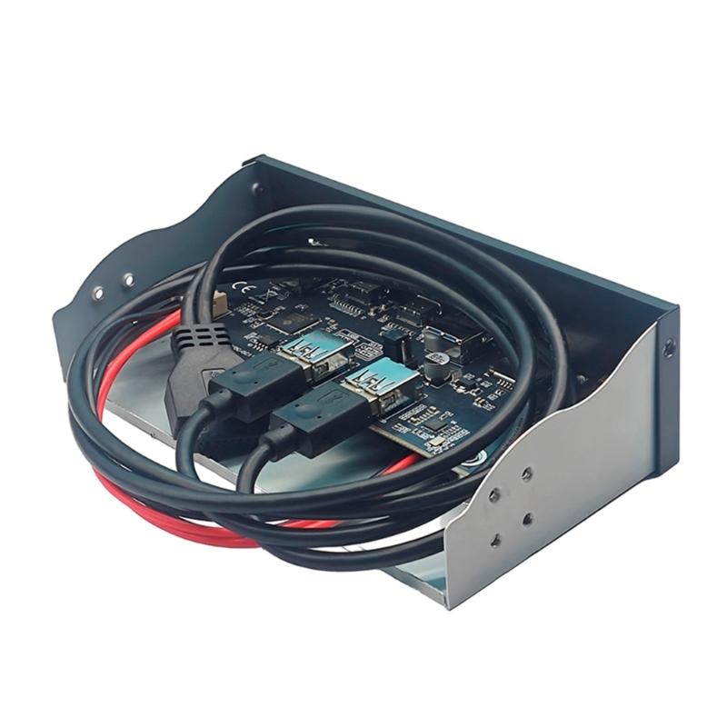 Fast Speed USB3.2 Gen1 Optical Drive Bay Panel Featuring Double Type C And 3.5mm Auditory Port for Desktop 5.25inch Bay