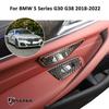 Für BMW 5er Serie 2018- Weiche Kohlefaser Fensterheber Schalter Panel Abdeckung Zierleiste